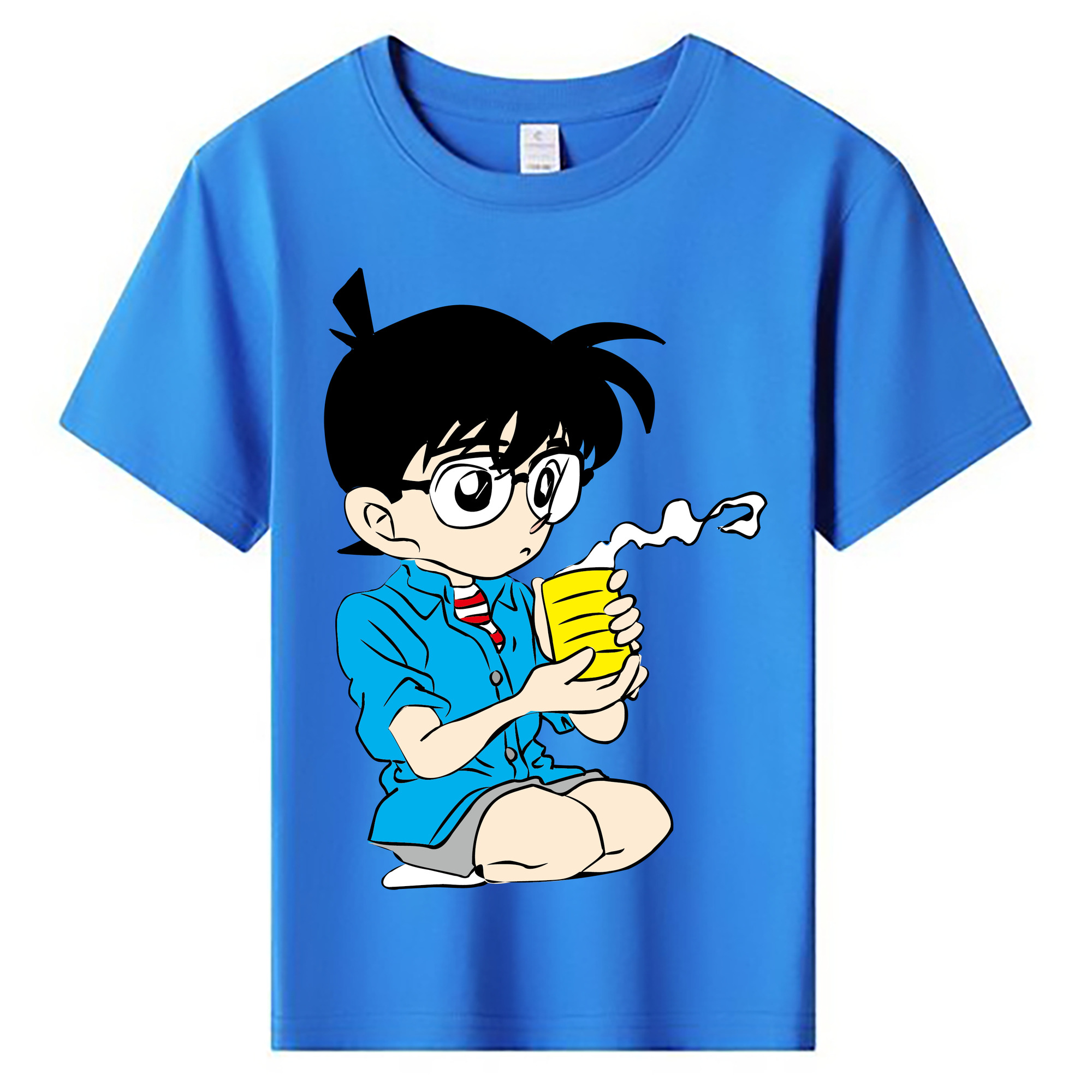（画像用） 名探偵コナン 江戸川 コナン Detective Conan Conan Edogawa 綿100％キッズTシャツ（フロントプリント）